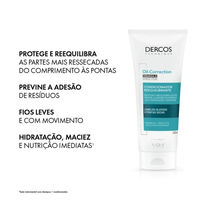 DERCOS CONDICIONADOR REEQUILIBRANTE OIL-CORRECTION COM CERAMIDA R E ZINCO PCA - Image 2